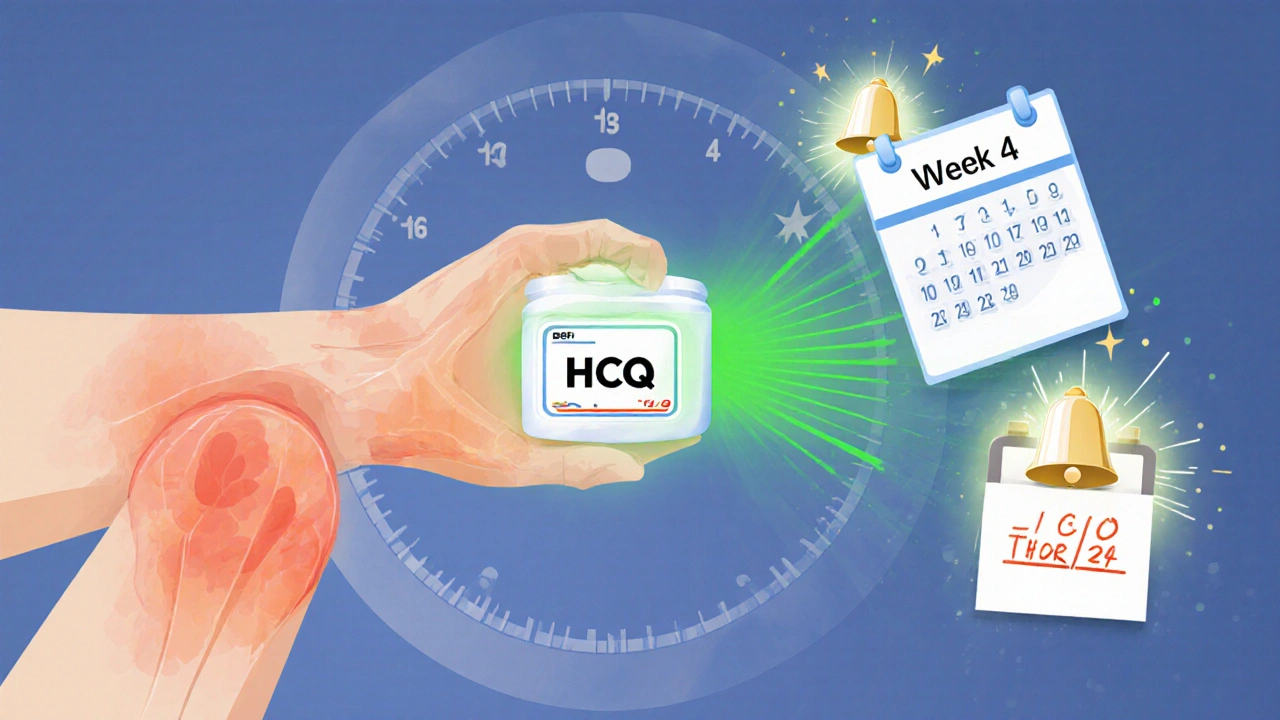 Transparent torso showing inflamed joints being calmed by HCQ energy waves