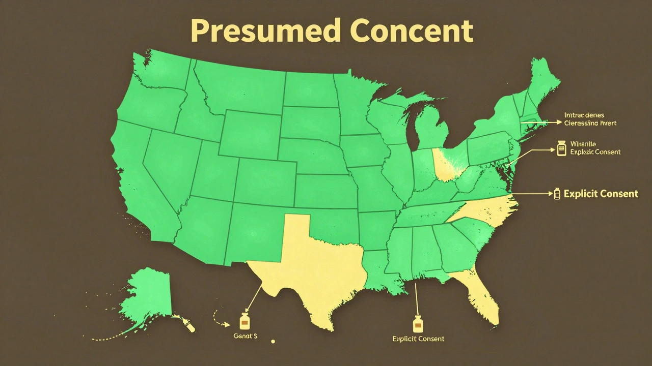 U.S. map showing states with different generic substitution laws