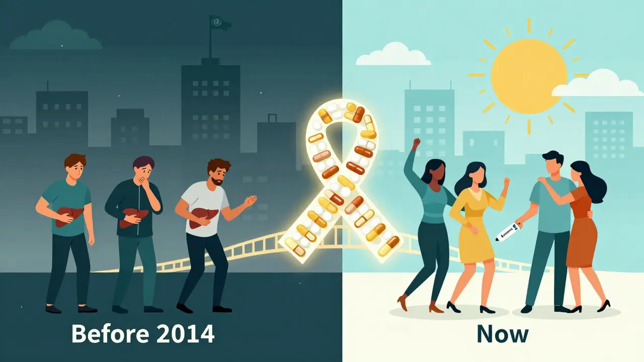 A divided city showing hepatitis C before and after treatment access
