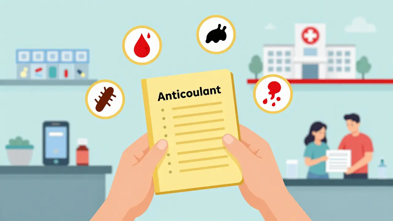 Person holding yellow record book surrounded by emergency signs of internal bleeding.