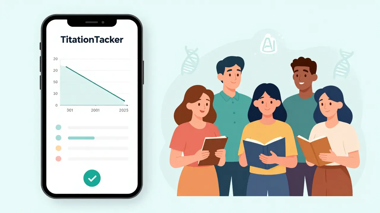 Smartphone showing a titration app graph with users logging progress, symbolizing personalized medication management.