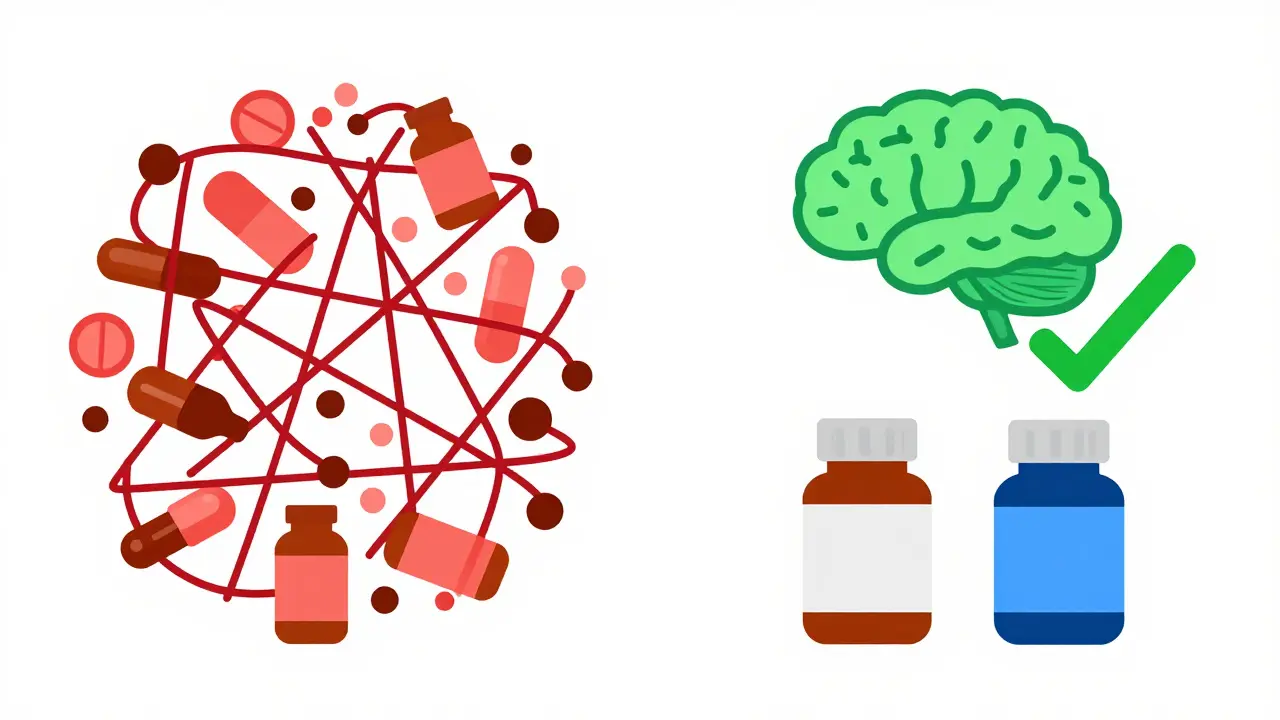 Comparison of dangerous drug mix versus safe medication options