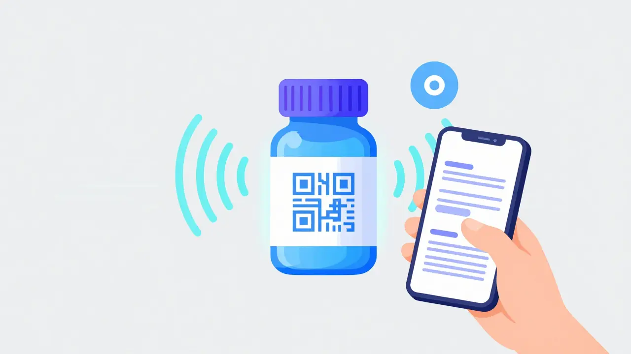 Conceptual art of smart pill bottle with digital sensor technology