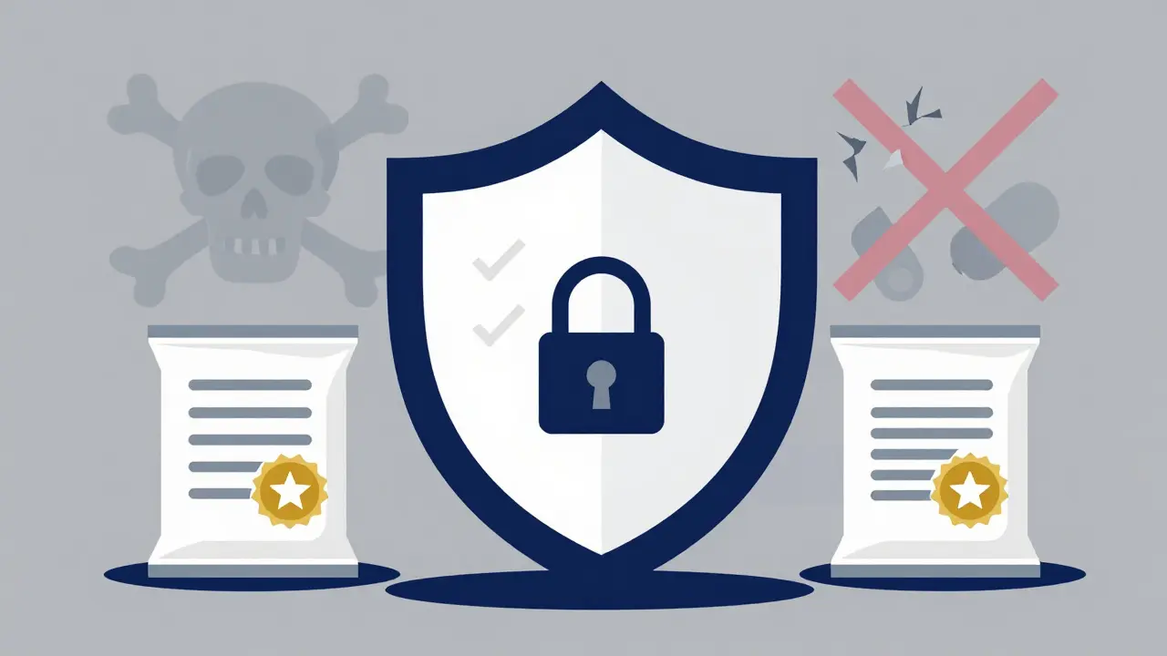 Shield icon representing safe verified online pharmacy purchases