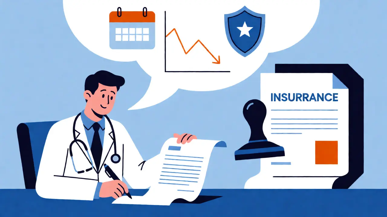 Doctor preparing detailed medical necessity documentation