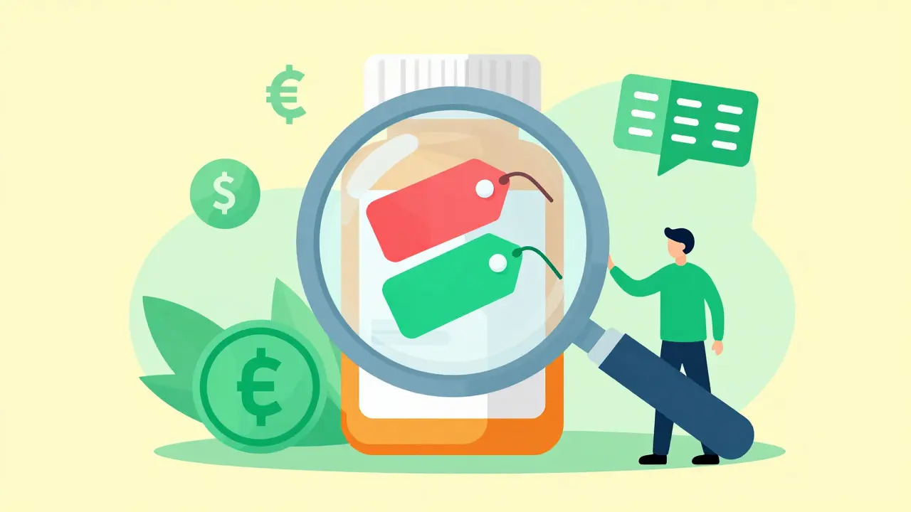 Graphic showing medication price savings through coupons
