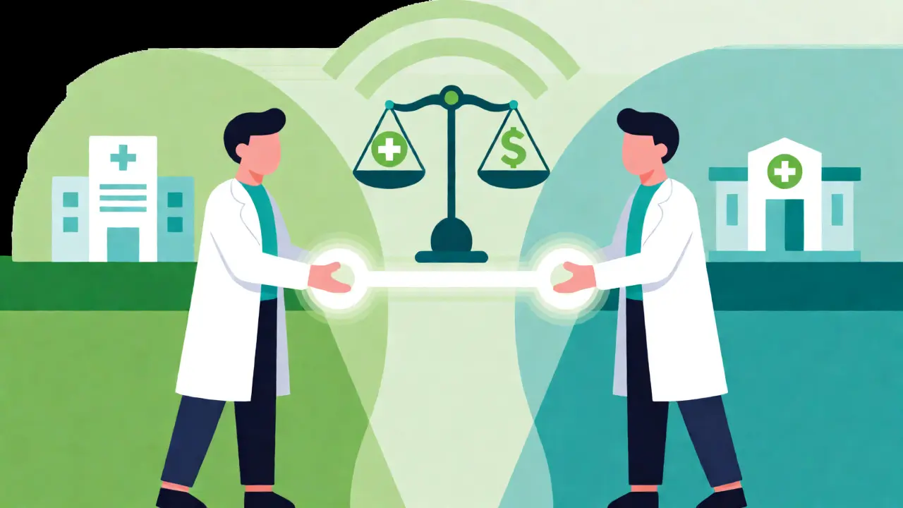 Peer-to-peer review connecting doctor and insurer