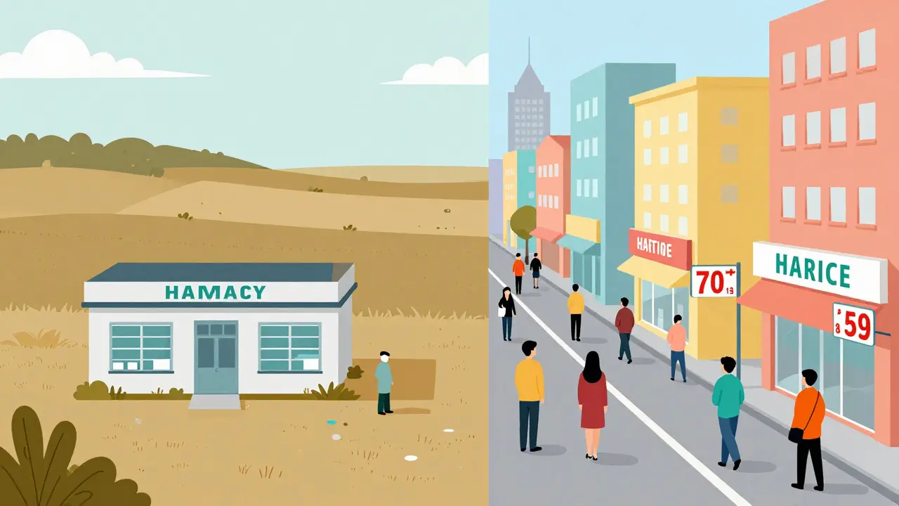 Rural vs urban pharmacy competition affecting generic drug prices
